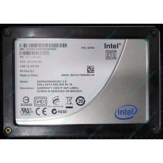 Нерабочий SSD 40Gb Intel SSDSA2M040G2GC 2.5" FW:02HD SA: E87243-203 (Орехово-Зуево)